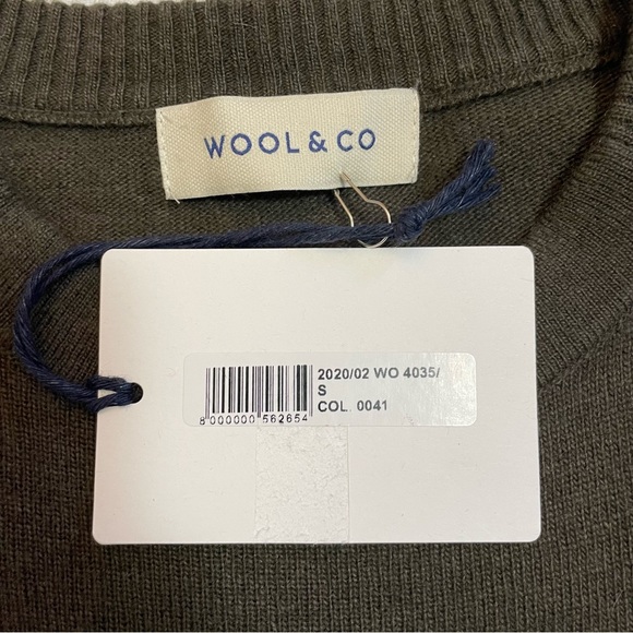 NWT New $165 Wool & Co Wool Blend Military Green Sweater Size S - Picture 7 of 11
